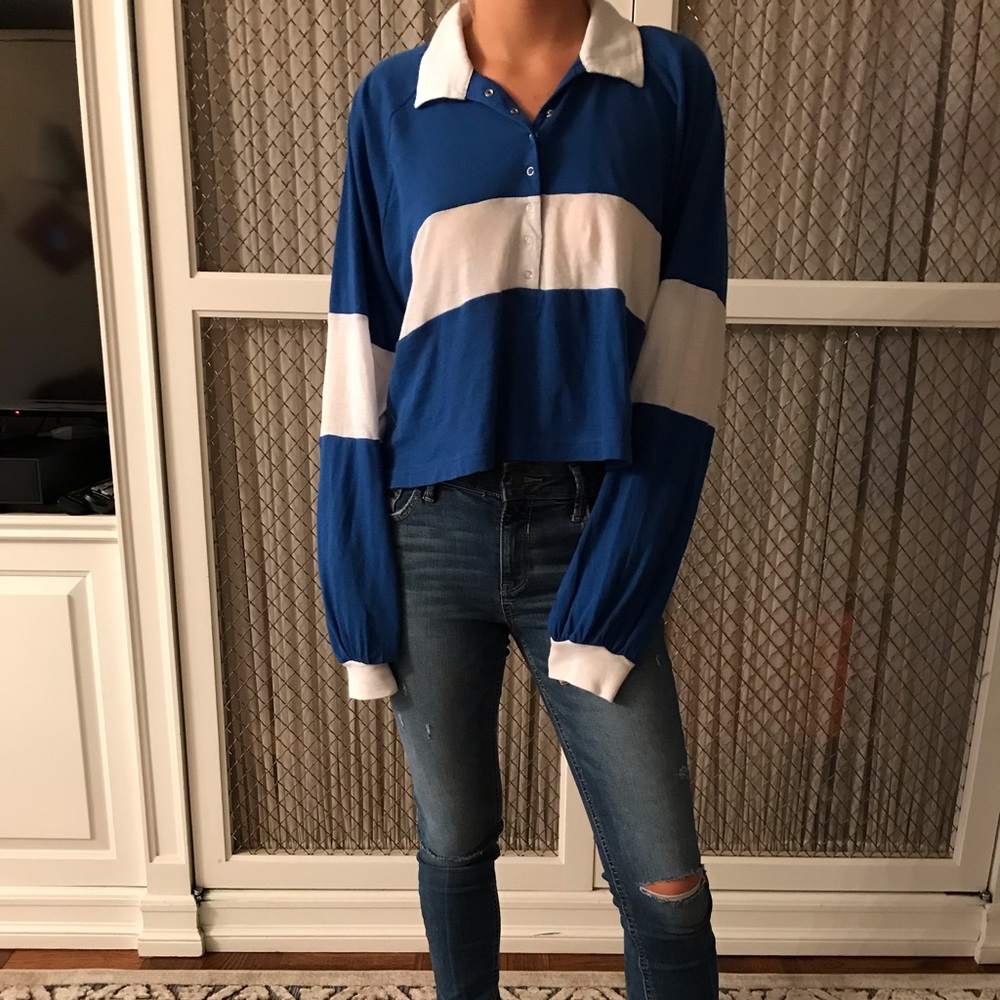 Long sleeve cropped T shirt